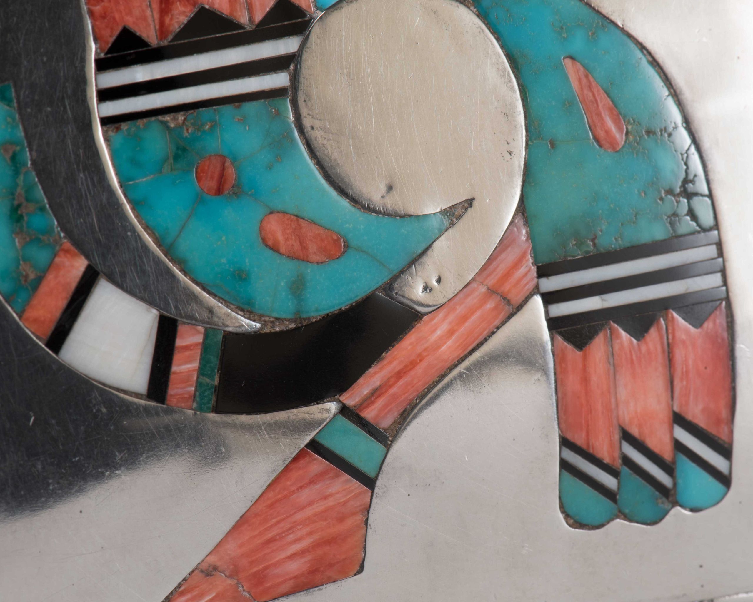 Navajo Silver Box with Zuni Inlay