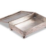 Navajo Silver Box with Zuni Inlaid One Horn Katsina