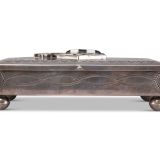 Navajo Silver Box with Zuni Inlaid One Horn Katsina
