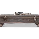 Navajo Silver Box with Zuni Inlaid One Horn Katsina