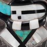 Navajo Silver Box with Zuni Inlaid One Horn Katsina