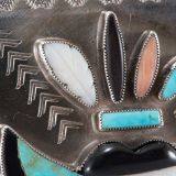 Navajo Silver Box with Zuni Inlaid One Horn Katsina