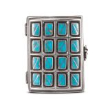 Roger Skeet Sr. and Lambert Homer Jr. Silver Box with Blue Gem Turquoise Zuni Inlay
