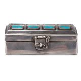 Roger Skeet Sr. and Lambert Homer Jr. Silver Box with Blue Gem Turquoise Zuni Inlay