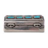 Roger Skeet Sr. and Lambert Homer Jr. Silver Box with Blue Gem Turquoise Zuni Inlay