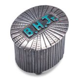 Navajo Silver Humidor with Inlaid Turquoise Monogram
