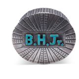 Navajo Silver Humidor with Inlaid Turquoise Monogram