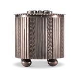 Navajo Silver Cylinder with Zuni Inlaid Butterfly