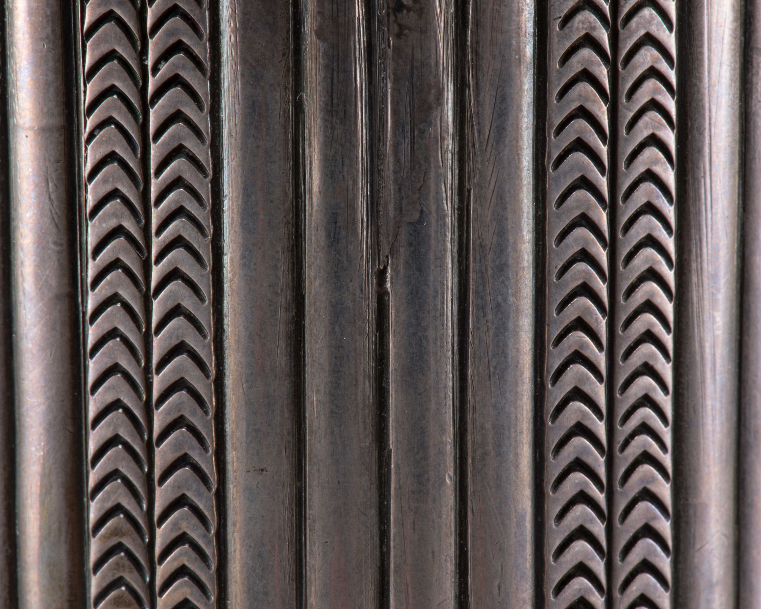Navajo Silver Cylinder with Zuni Inlaid Butterfly