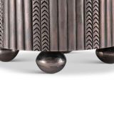Navajo Silver Cylinder with Zuni Inlaid Butterfly
