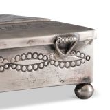 Sam Begay and Bernard Homer Silver Box with Geometric Inlay