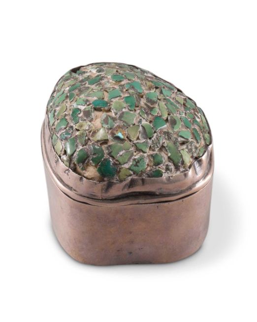 Silver Box with Mosaic Turquoise Inlay