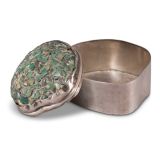 Silver Box with Mosaic Turquoise Inlay