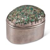 Silver Box with Mosaic Turquoise Inlay