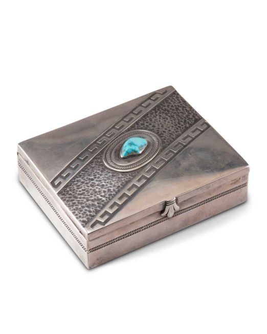 Kenneth Begay Silver Box with Turquoise