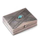 Kenneth Begay Silver Box with Turquoise