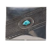 Kenneth Begay Silver Box with Turquoise