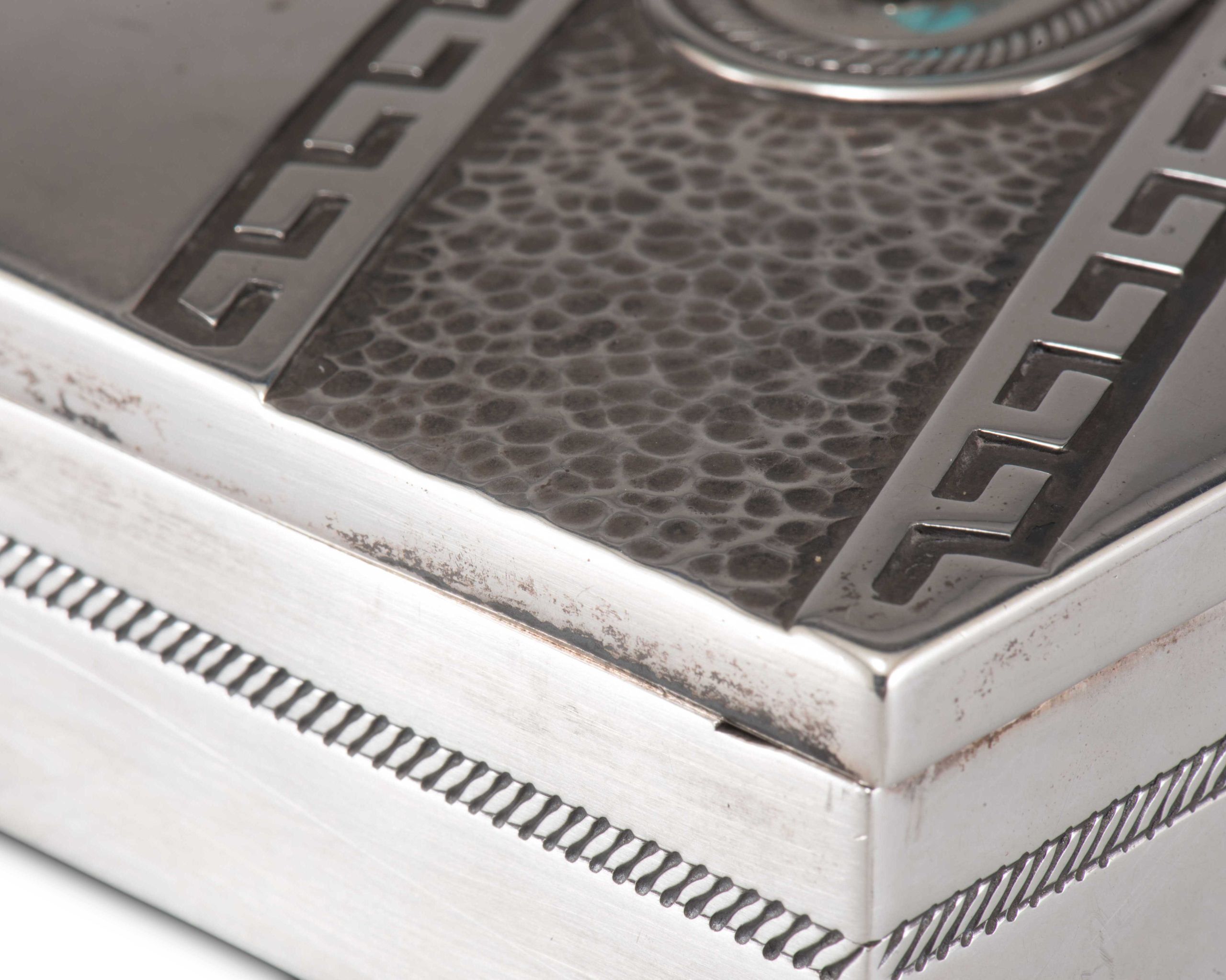 Kenneth Begay Silver Box with Turquoise