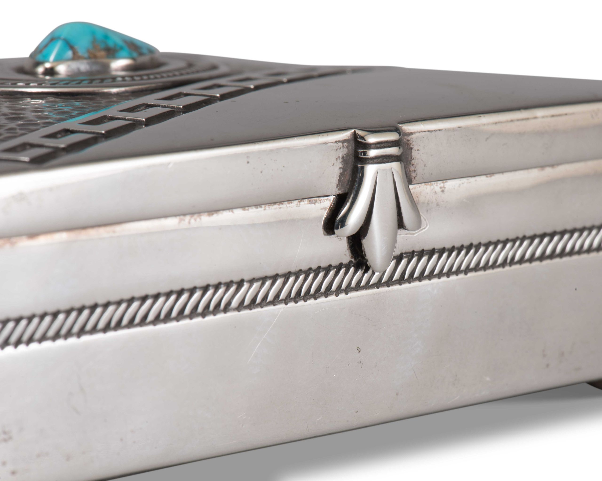 Kenneth Begay Silver Box with Turquoise