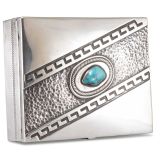 Kenneth Begay Silver Box with Turquoise