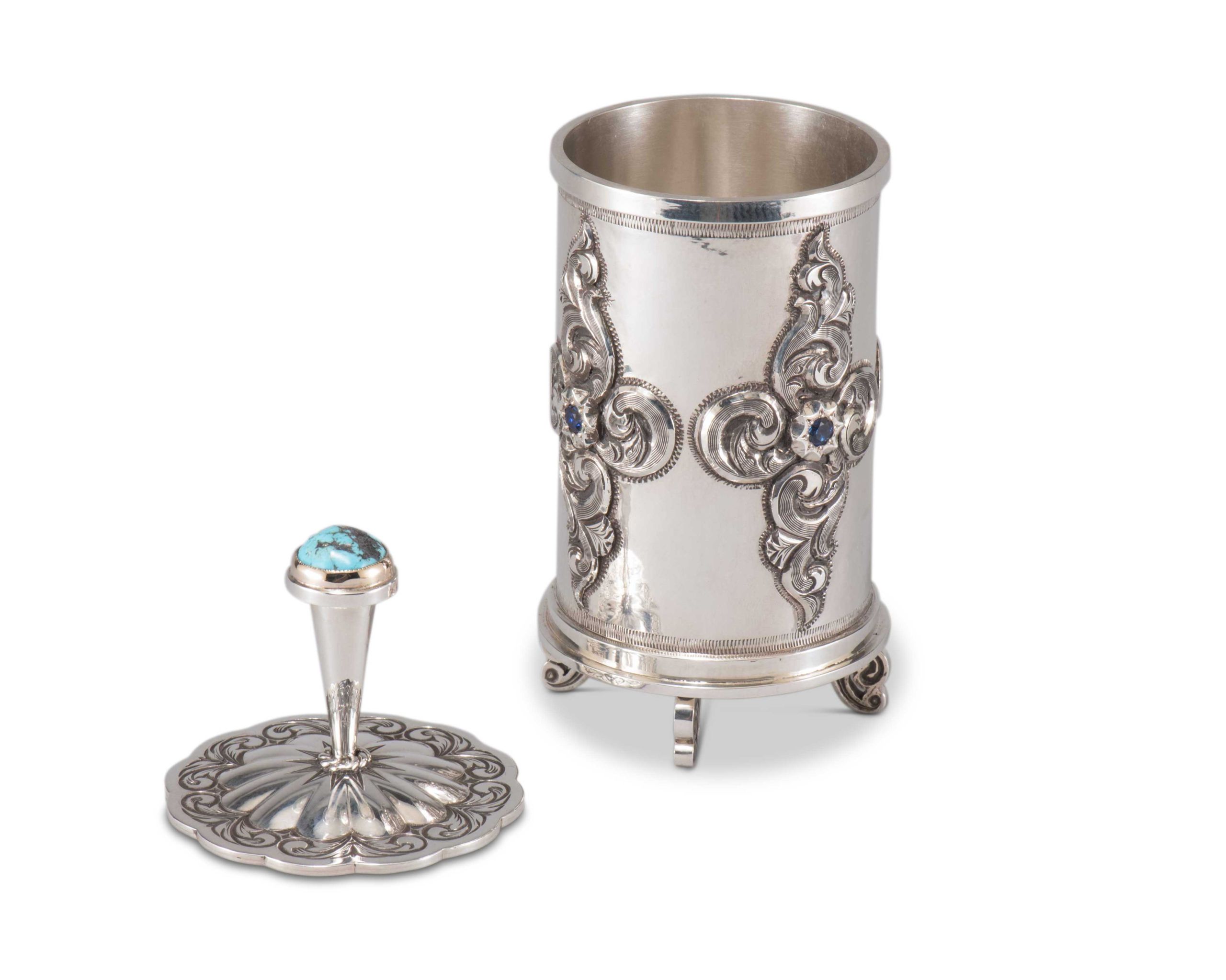 Shane Hendren Silver with Morenci Turquoise and Gems