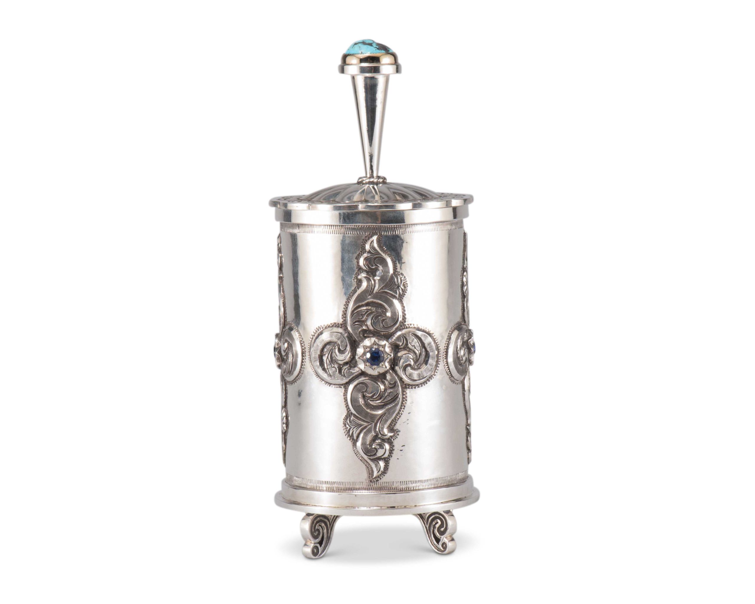 Shane Hendren Silver with Morenci Turquoise and Gems