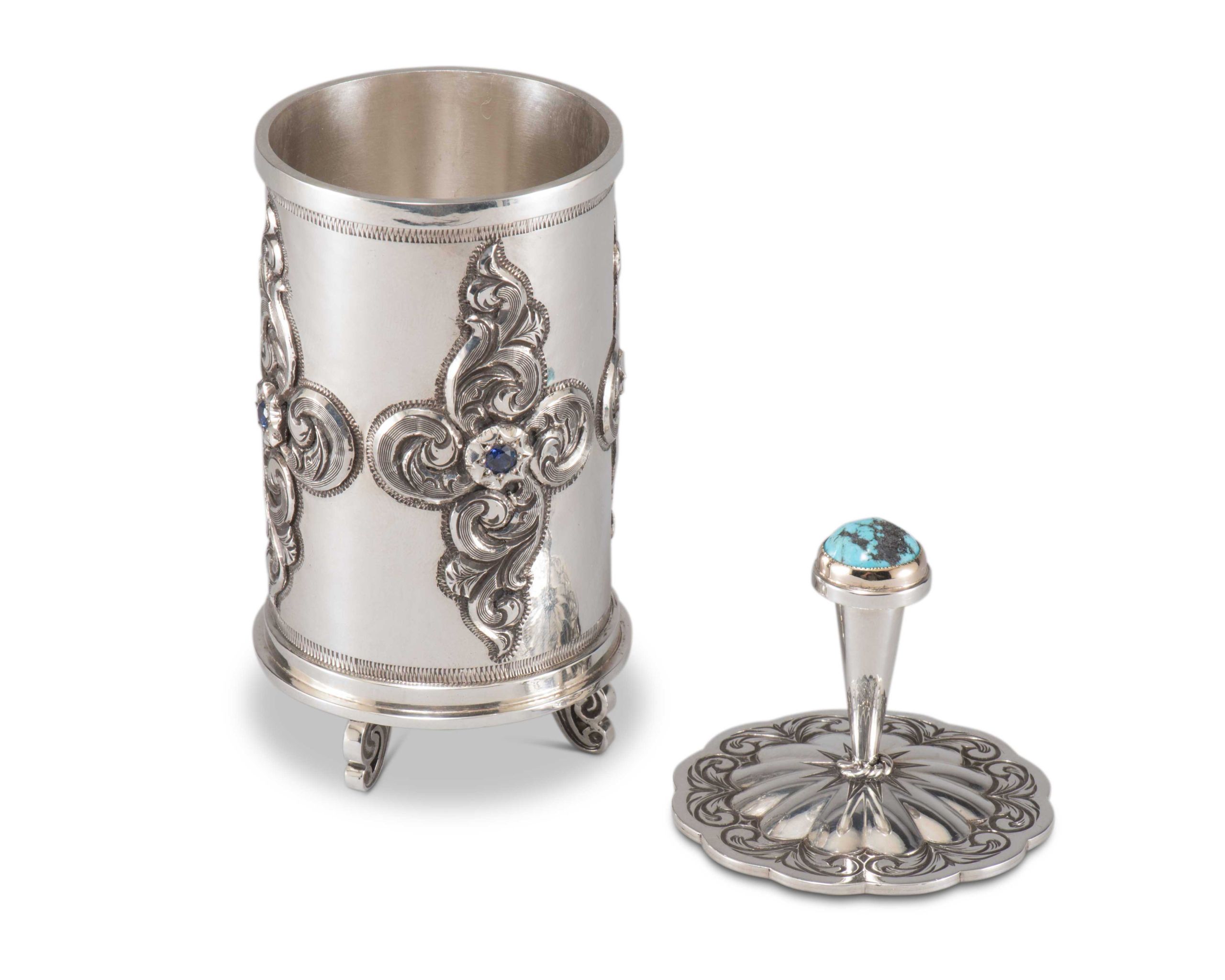 Shane Hendren Silver with Morenci Turquoise and Gems