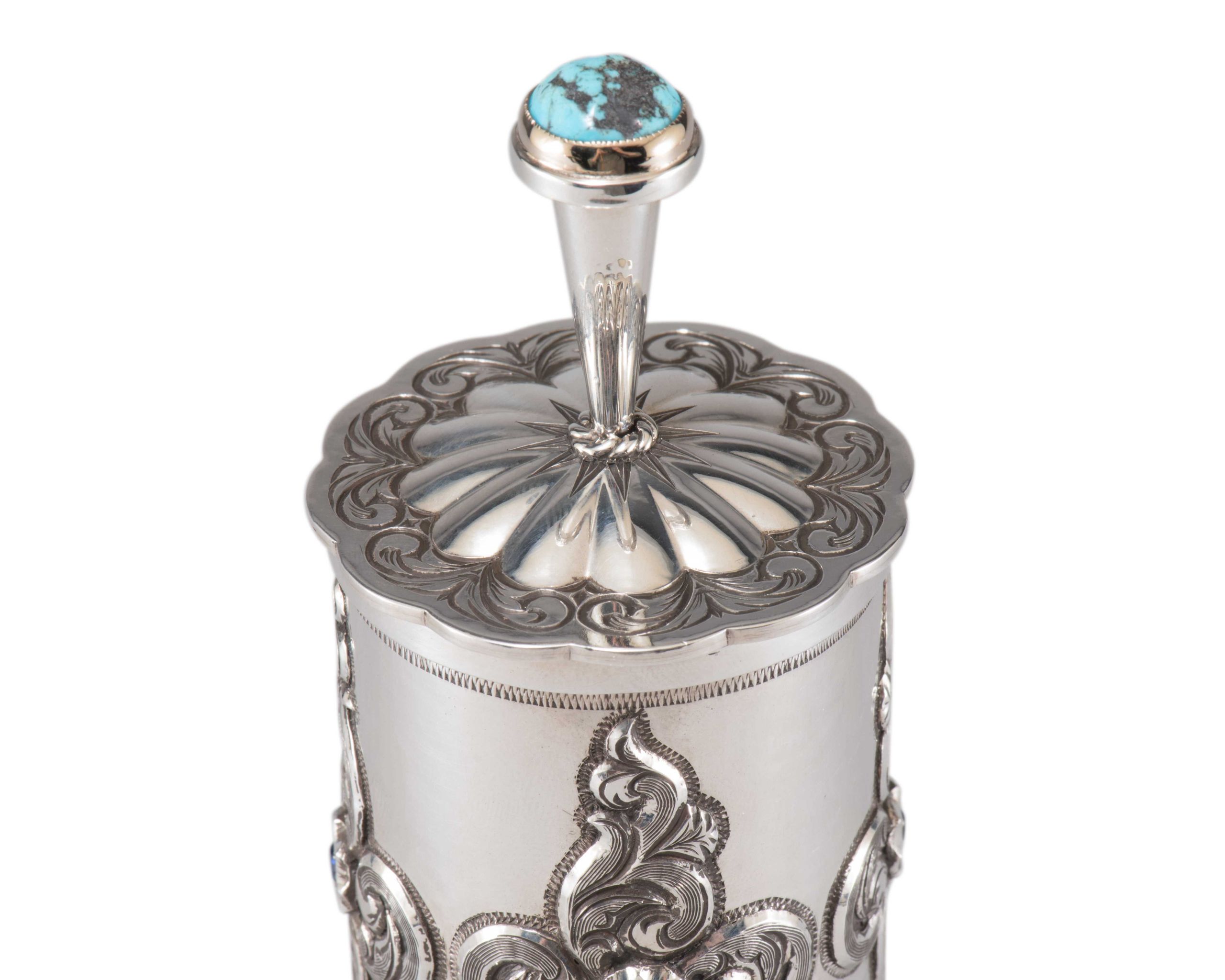 Shane Hendren Silver with Morenci Turquoise and Gems