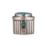 Lewis Lomay Small Silver Box with Turquoise