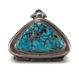 Lewis Lomay Small Silver Box with Turquoise
