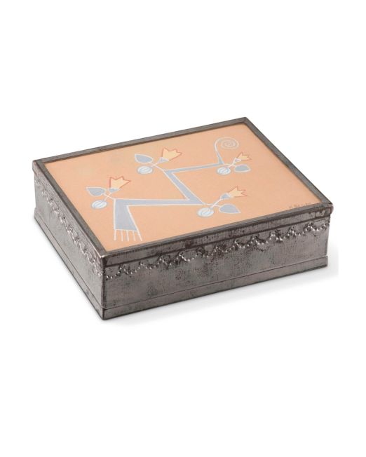 Tin Box with Framed Harrison Begay Painting