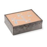 Tin Box with Framed Harrison Begay Painting