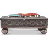 Navajo Box with Turquoise and Coral