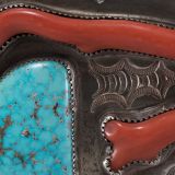 Navajo Box with Turquoise and Coral