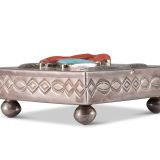 Navajo Box with Turquoise and Coral