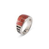 Supersmith Inc Red Coral Collection Inlay Ring