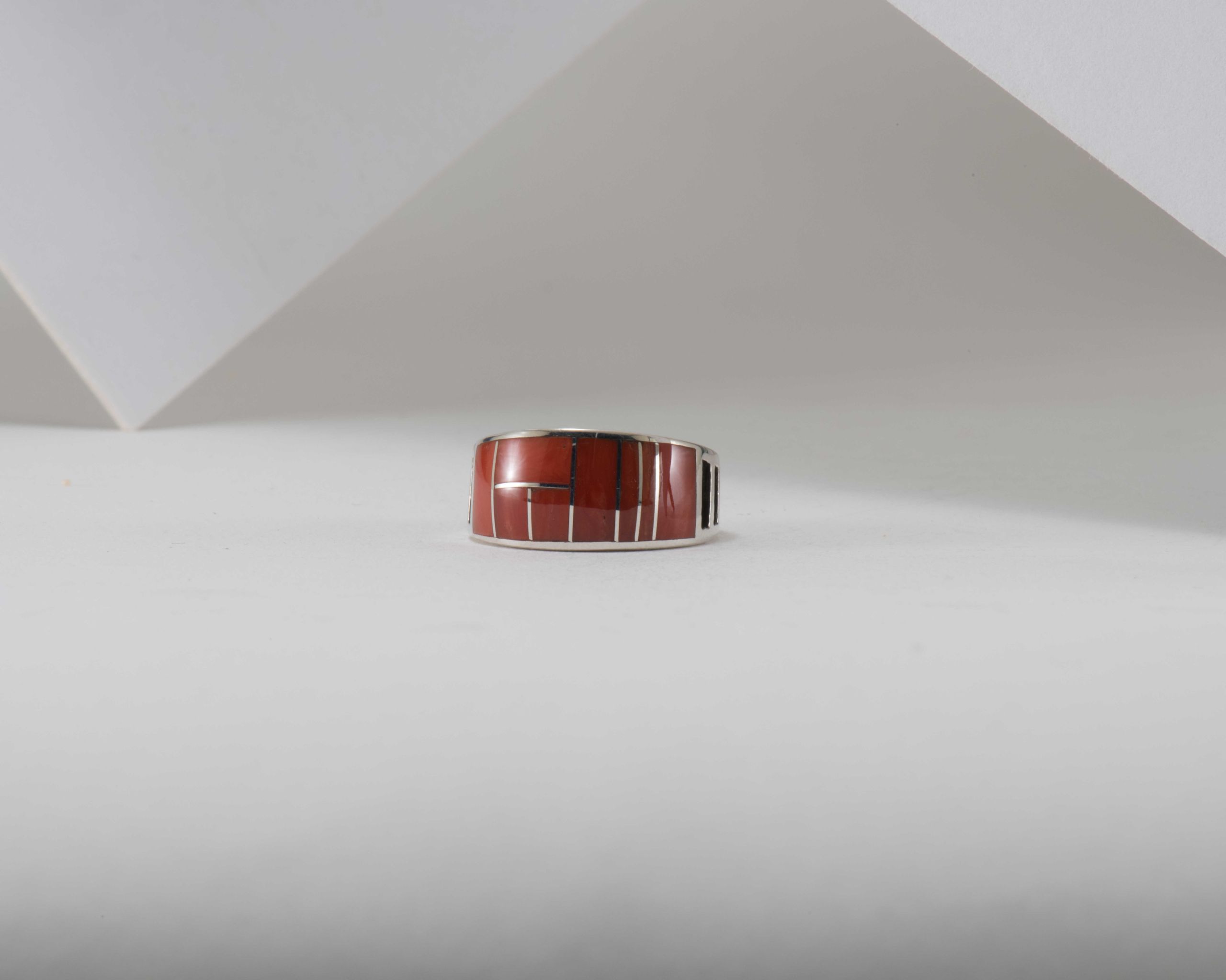 Supersmith Inc Red Coral Collection Inlay Ring