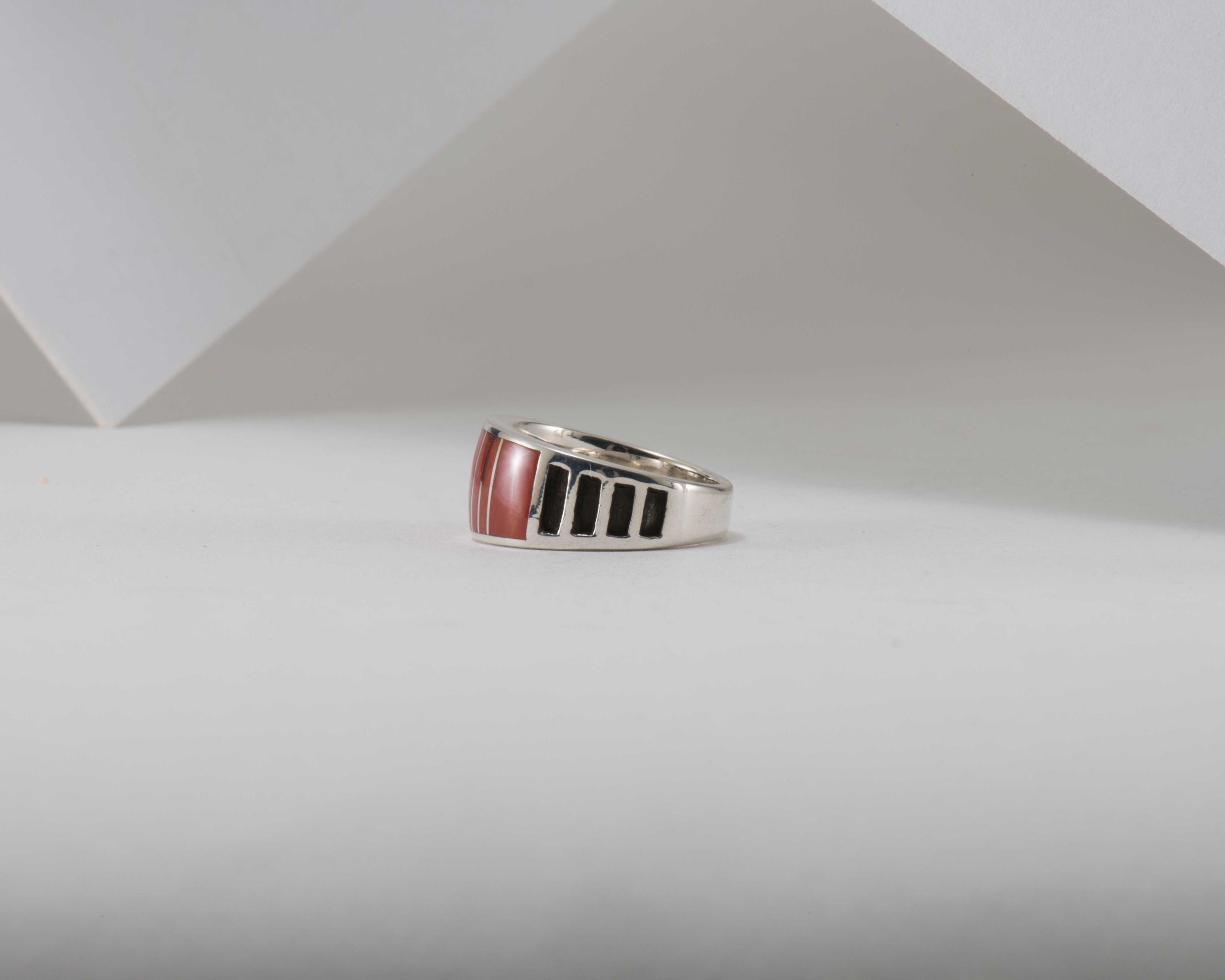 Supersmith Inc Red Coral Collection Inlay Ring