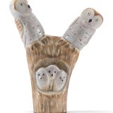 Troy Sice “Nesting Owls” Antler Fetish Carving