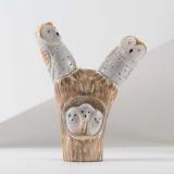 Troy Sice “Nesting Owls” Antler Fetish Carving