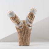 Troy Sice “Nesting Owls” Antler Fetish Carving