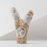 Troy Sice “Nesting Owls” Antler Fetish Carving