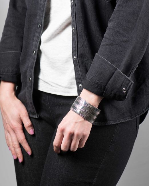 Steve Arviso Horsewhisper Sterling Silver Cuff - Four Winds
