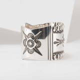 Jennifer Curtis Wide Stamped Sterling Silver Cuff