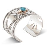 Jennifer Curtis 14kt Gold and Sterling Silver Cuff with Turquoise