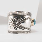 Jennifer Curtis 14kt Gold and Sterling Silver Cuff with Turquoise