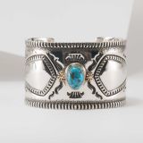 Jennifer Curtis 14kt Gold and Sterling Silver Cuff with Turquoise