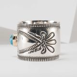 Jennifer Curtis 14kt Gold and Sterling Silver Cuff with Turquoise