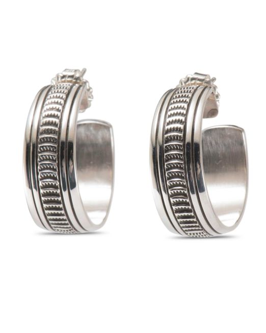 Bruce Morgan Thin Stamped Sterling Silver Cuff - Four Winds Gallery