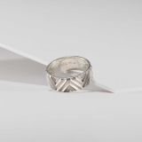 Maria Samora Matte Silver Mountain Range Ring
